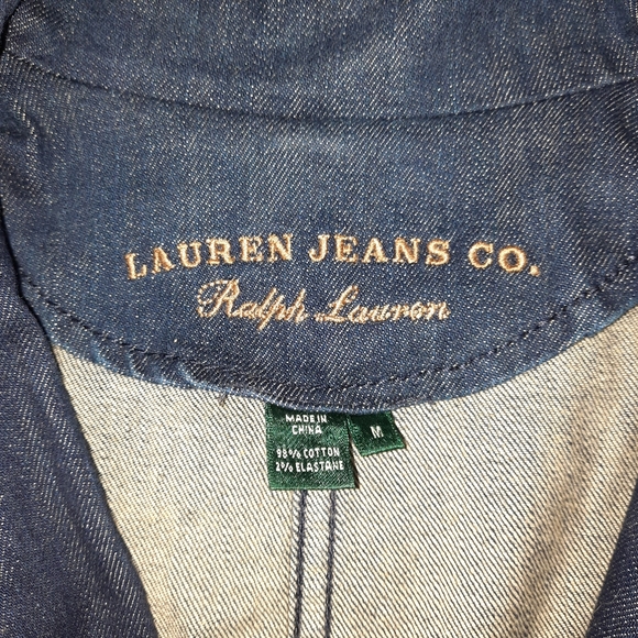 Lauren Jeans Co Ralph Lauren Blue Denim Snap/Zip Jacket SZ M - Picture 10 of 12